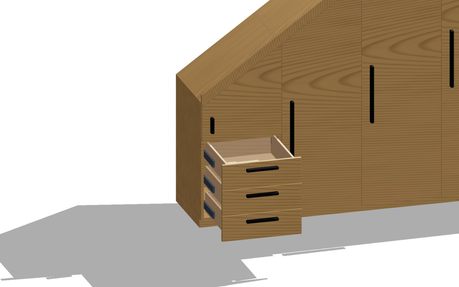 Drawer block in the knee-wall field, run out