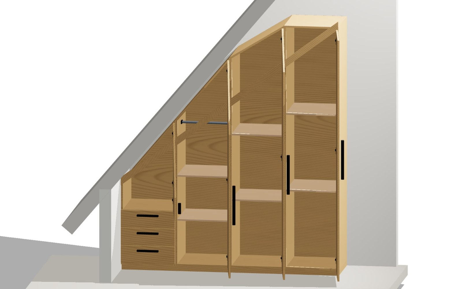 All trapezoidal doors of the run opened