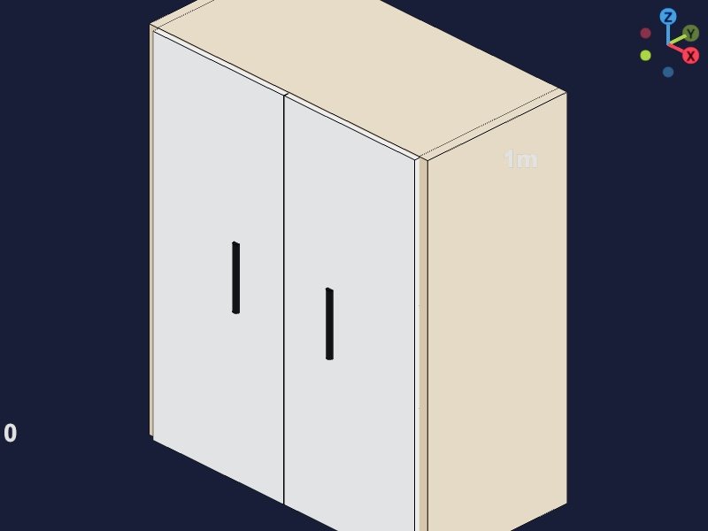 Parametric wall cabinet in the confBuild CAD viewer