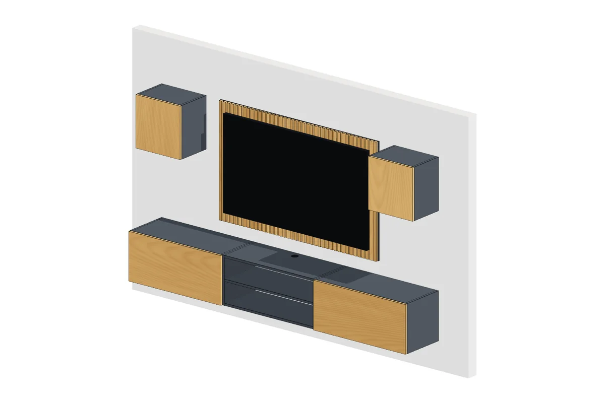 TV lowboard wall